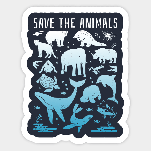 Rare Animals of the World - Save The Animals Sticker by bangtees